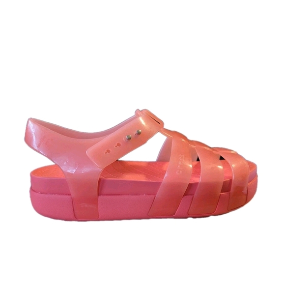 CROCS Shoes - Crocs Womens Splash Glossy Fisherman Sandals Strappy Platform Watermelon Pink 6